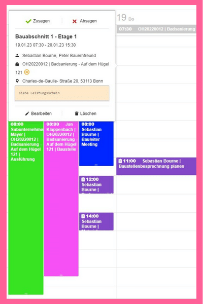 Kalender in openHandwerk - Lernkurs mit openHandwerkLearning